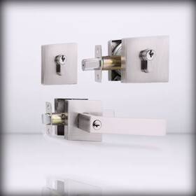 01et-112-combo-lf-sn-1 715668778696 Knobonly - Set Entry Door Lever And For Dea Satin Nickel Fi Finish