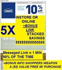 5coupon 10off Lowes Five Off Quick Delivery Bonus Expires Qpon 033383003740
