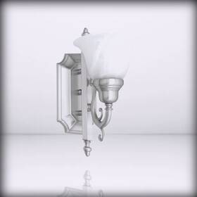 1281-91 Livex Lighting - Bath Vanity With White Alab Brushed Nickel 6 X 9 12.5