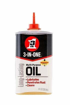 679668 3-in-one Multi-purpose Oil Lubricates Penetrates Rust Cleans 8 Oz. 12-pack