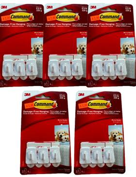 17066es 3m 17066 Command Micro Hooks Adhesive Strip White Count Of 3 5 Pack