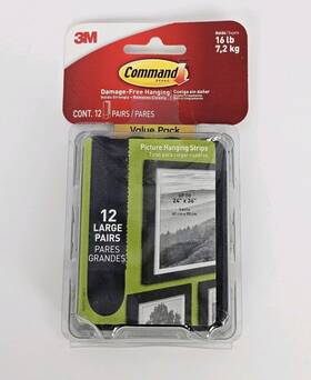 Stl24393532 3m Corporation Command Large Black Picture Hanging Strips Value Pack 12 Pairs Hold 16 Lbs