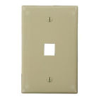 78477559253 41091-115 Leviton Quickport Pack Midway Single Port Ivory Wallplates