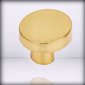 5234bb - 25 Pack Cosmas Brushed Brass Contemporary Round Cabinet Knob Diame