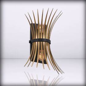 52461bk Kichler Baile - 16.2 Inch 2 Light Wall Sconce In Natural Brass And Bl 16.25x12.5x8