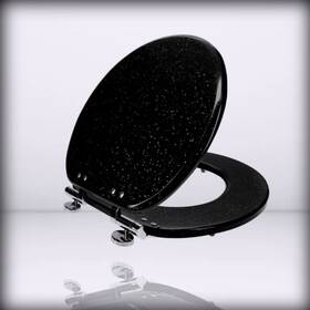 59654 Home Solutions For Deluxe - Resin Black Shimmer Decorative Round Toilet Seat