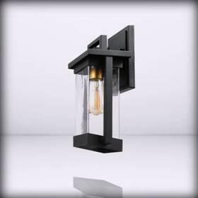 60000028 Globe Electric - 1-light Outdoor Wall Sconce Matte Bl Black Gia