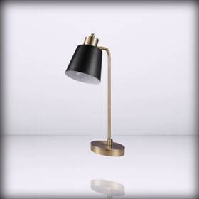 61000055 Globe Electric - 18 Desk Lamp Matte Brass Finish Black Metal