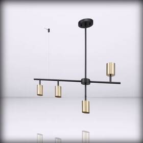 64000049 Globe Electric - 4-light Adjustable Height Geometrical For Track Ligh Brass Had