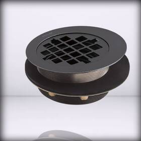 9132-bl 9132 Kohler - Round Shower Drain For Use With Plastic Pipe Matte Black