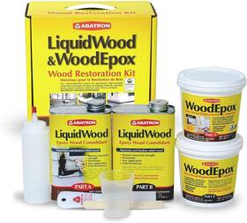 Wr4qkr Abatron 4 Quart Liquidwood And Woodepox Epoxy Wood Repair Restoration Kit