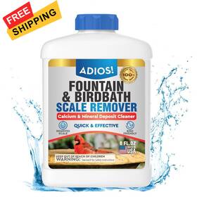 Adios 850039376740 Fountain Scale Remover For Calcium Lime And Hard Water 8 Oz Clear