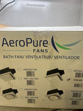 Abf110l5w Aero Pure 110 Cfm Quiet Energy Star Bathroom Fan With Led Light And N