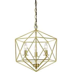 Af Lighting 819430022434 Bellini 3-light Pendant Chandelier With Brushed Gold Finish And S