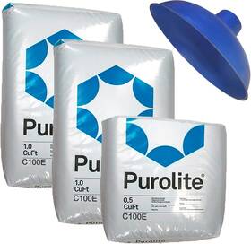C100e Afwfilters Purolite High Capacity Water Softener Refill Kit - 2.5 Cu Ft 80k With