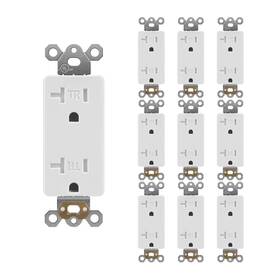 Ysr120-wh Alastech Decorator Wall Recetpacle Outlet 10 Pack Tamper Resistant 20 Amp Standard El