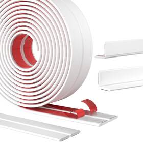 Alophoty 707154472461 Flexible Wall Corner Protector Peel And Stick 0.8in X 10.8ft Flat Style