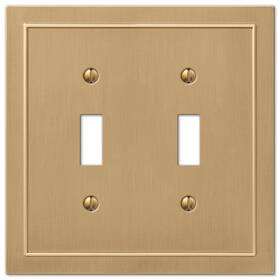 57ttbz Amerelle Bethany 2 Gang Toggle Metal Wall Plate - Brushed Bronze
