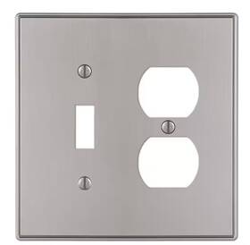 1-duplex Amerelle 70tdbn Ansley 2 Gang 1-toggle And Metal Wall Plate - Brushed Nickel
