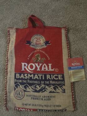 American Standard 745042112013 Royal Authentic Indian White Basmati Rice 2 Pack 20 Lb. Bag