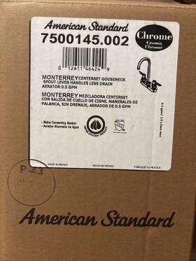 7500.145.002 American Standard 7500145.002 For Monterrey Centerset 0.5 Gpm Lavator Chrome