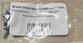 85355brown Amerimax 85355 Sheet Metal Gutter Screws 3/8-8 Pc Pack-lot Of 23 Pack