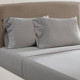 10ctnair-plt-qn Amrapur Overseas Vintage Washed 100-percent Cotton 4-piece Sheet Set Platinum
