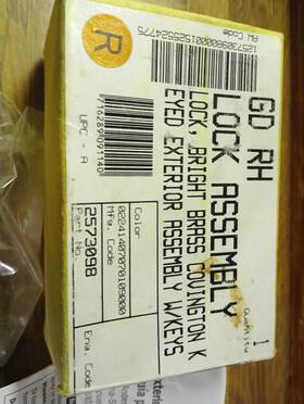 2573098 Anderson Andersen Exterior Keyed Lock With Keys Right Hand Bright Brass Check Desc
