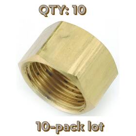 730081-04 Anderson Metal Corp 10-pack Lot Metals Tube Cap 1/4 Inch Compression Brass Lead Free
