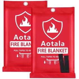 Aotala 762409708696 Fire Blanket Emergency Surival Blankets Fiberglass Flame Retardant Prote