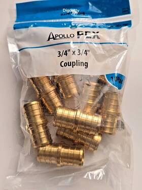 1001-404-798 Apollo 3/4 Inch X Brass Pex Barb Straight Coupling Apxc3410pk 10-pack