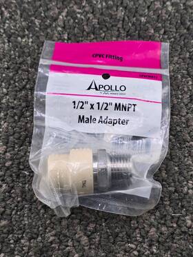 Cpvcma12 Apollo Qty 5 1/2-inch Cpvc X Male Npt Transition Adapters