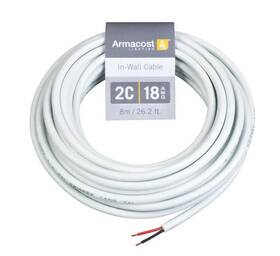 574180 Armacost Lighting 24 Ft. 8 M 18 Awg/2c White In-wall Cable