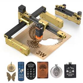 Artilume T1-3w-gold Laser Engraver Portable Cutter Foldable 3000mw Gold-black