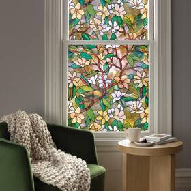 01-0113 Artscape Magnolia Window Film 24 Inch X 36 Multicolor