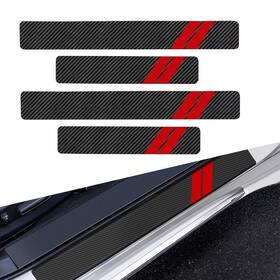 Arwfzt3333re-4pc Arwrilt Carbon Fiber Car Door Sill Protector Kit Sport Stripe Entry Guards Ant