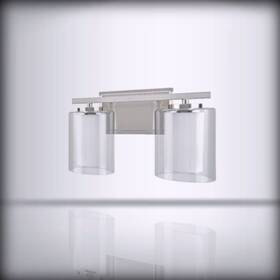 62102 Aspen Creative - Two-light Metal Bathroom Vanity Wal Satin Nickel 2 Light
