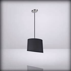 71066 Aspen Creative Black One-light Pendant With Hardback Drum S 13 X 14 10