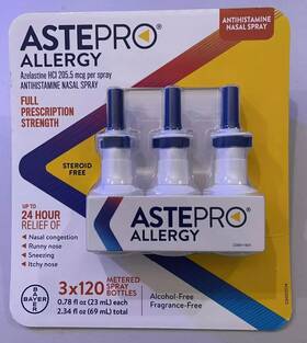 Astepro 041100590008 Allergy Antihistamine Nasal Spray 3x120 Sprays Exp 6/25 Cracked Plastic