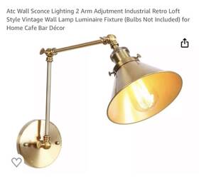 Atc 727040607456 Wall Sconce 2 Arm Adjustment Lighting Fixture Industrial Retro Bronze