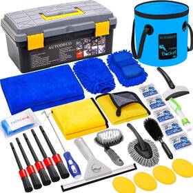 Xy0011-clean Autodeco 30pcs Car Wash Cleaning Kit - Care Tools Set Detailing