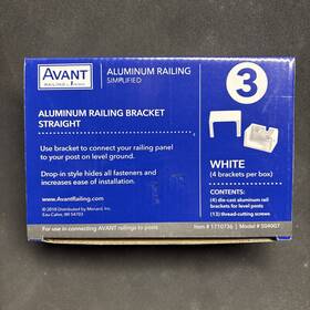 504007 Avant White Aluminum Straight Rail Bracket