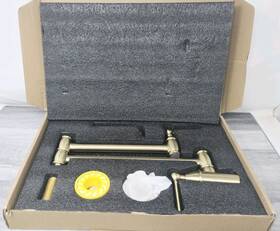 61227 Avola Brass Gold Classic Kitchen Pot Filler Faucet 100% Solid Dual Joint