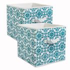 Camz35081 Azorpeudpj Dii Scroll Teal Foldable Fabric Storage Cube 738215350817