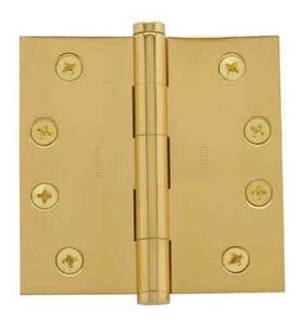 1040060i Baldwin Square Corner Hinge Satin Brass And Brown