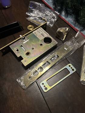 6075.112.r Baldwin Right Handed Rh Lever Strength Entrance Egress Mortise Lock Brass Keys