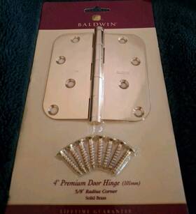 Baldwin 723079910239 4 Inch 5/8 Radius Corner Hinge Lifetime Pvd Polished Brass Nwt