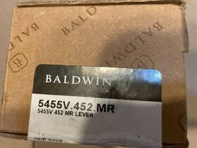 5455v.452.mr Baldwin Hardware Distressed Antique Nickel Pair Of 5455v Solid Brass Levers