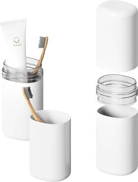 Tth-w-0195 Baluca Travel Toothbrush Holder Case Large Tooth Brush And Toothpaste White