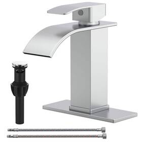 B-66021ss-c-3 Bathlavish Chrome Bathroom Faucet Waterfall Modern Sink Fauce